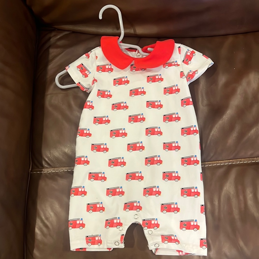 Stitchy Fish Firetruck Romper